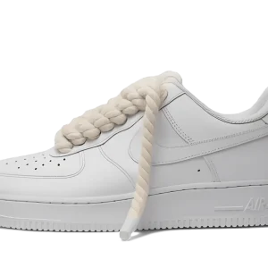 AF1 WHITE – BLACK ROPE LACES